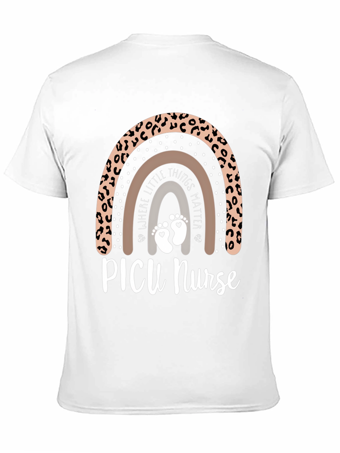 PICU Nurse Leopard Rainbow T-Shirt