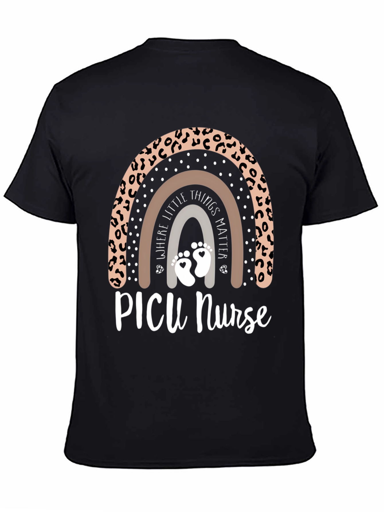 PICU Nurse Leopard Rainbow T-Shirt