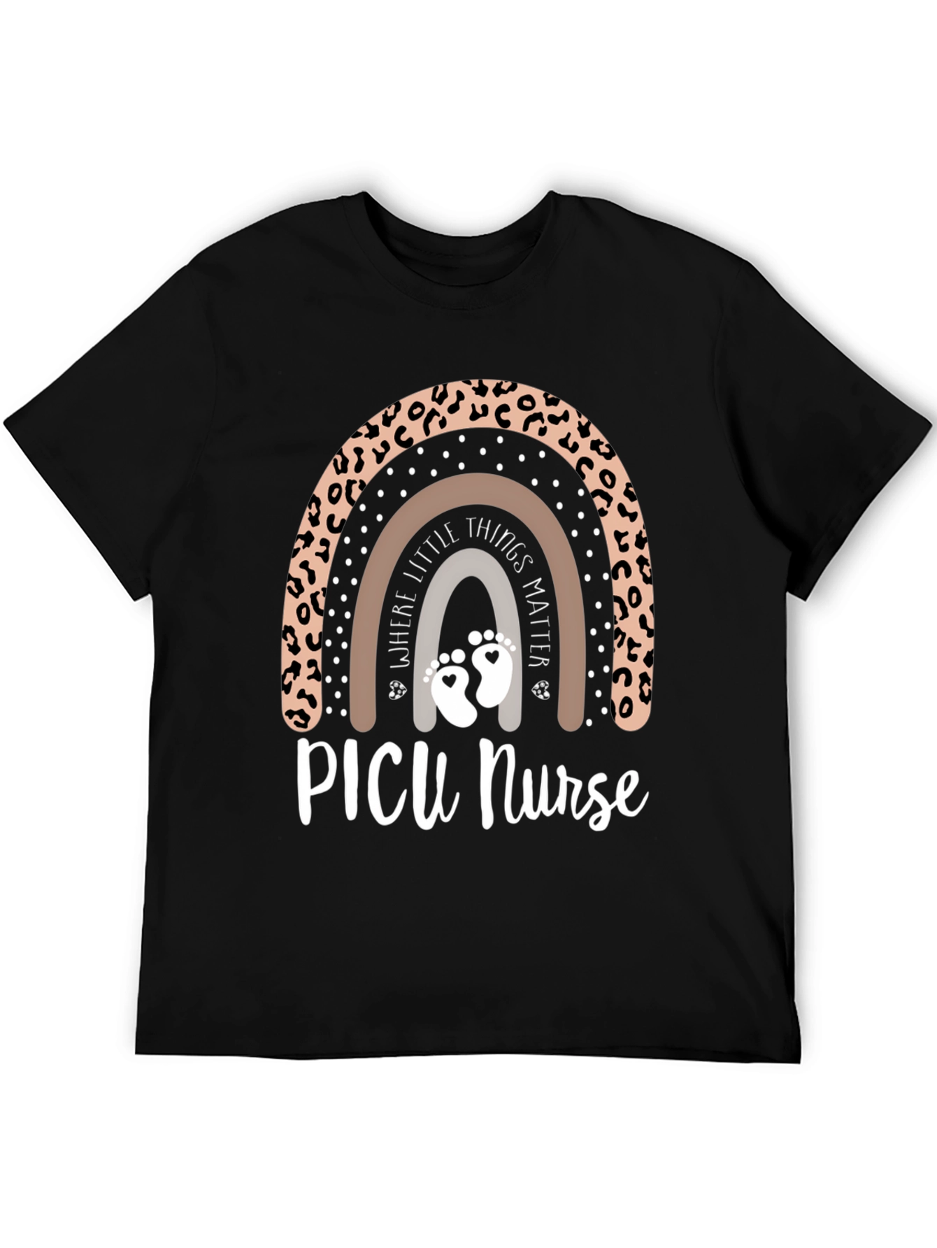PICU Nurse Leopard Rainbow T-Shirt