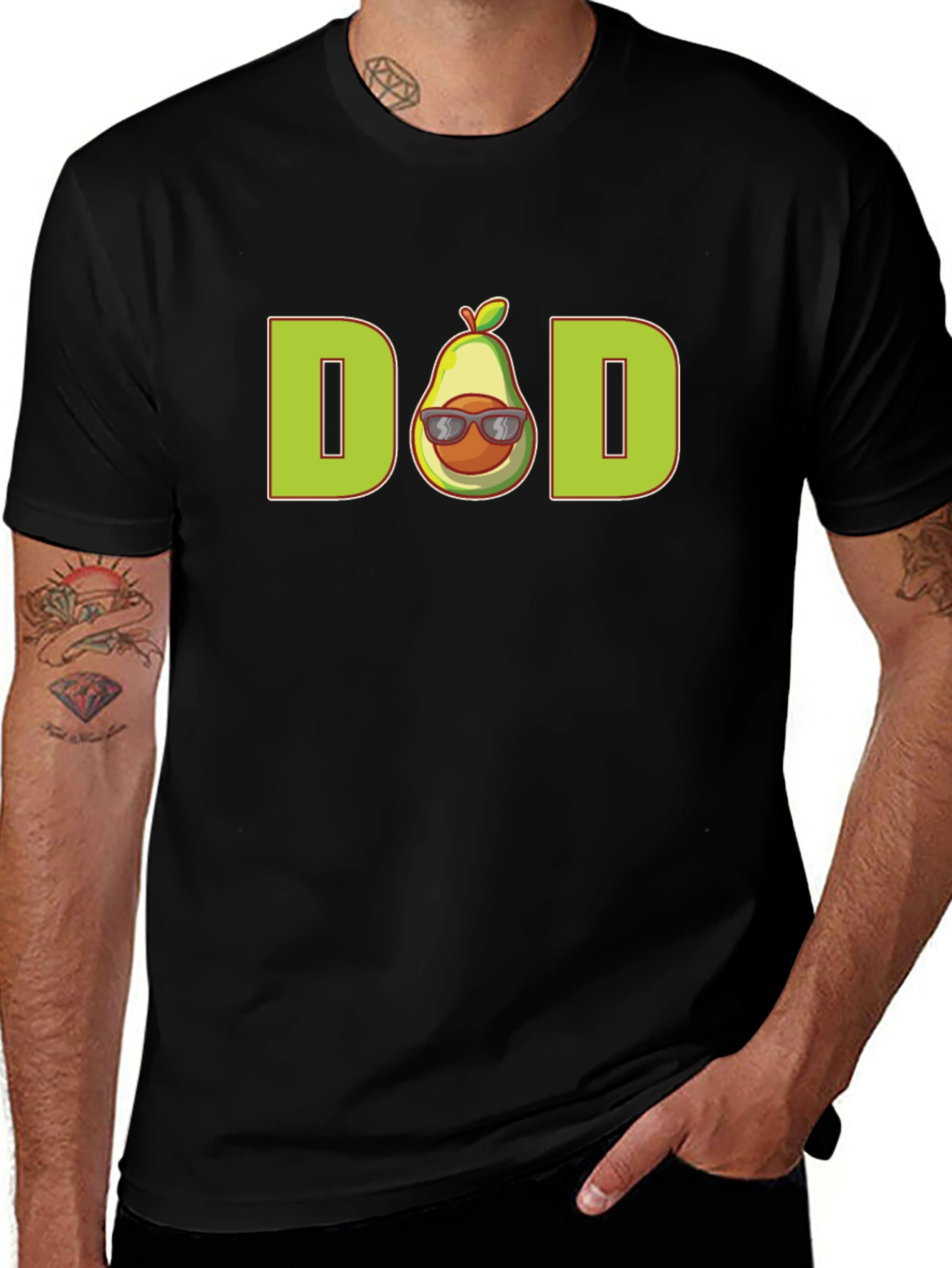 Avocado Dad Graphic T-Shirt - Black Casual Tee