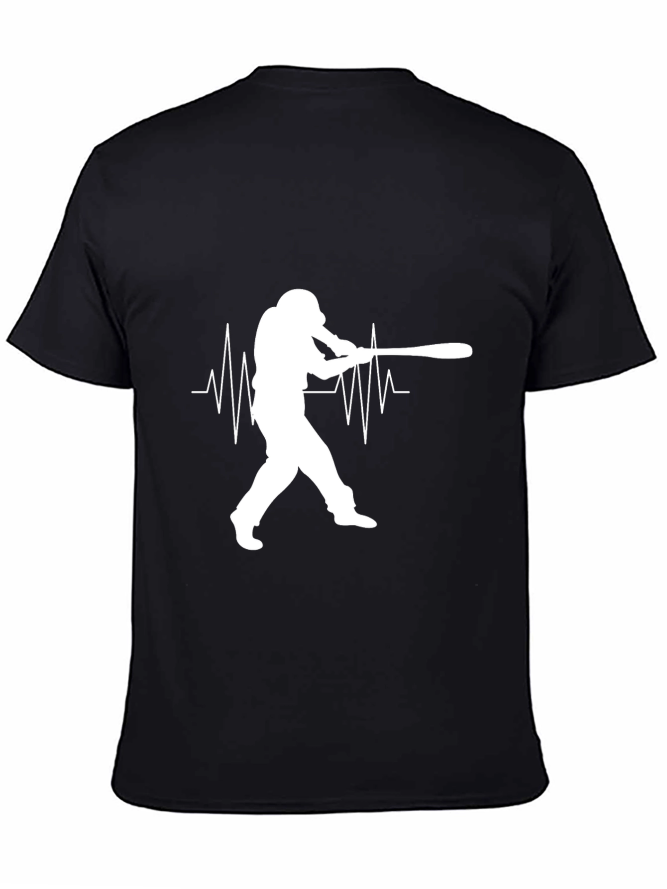 Baseball Heartbeat Tee - Black T-Shirt