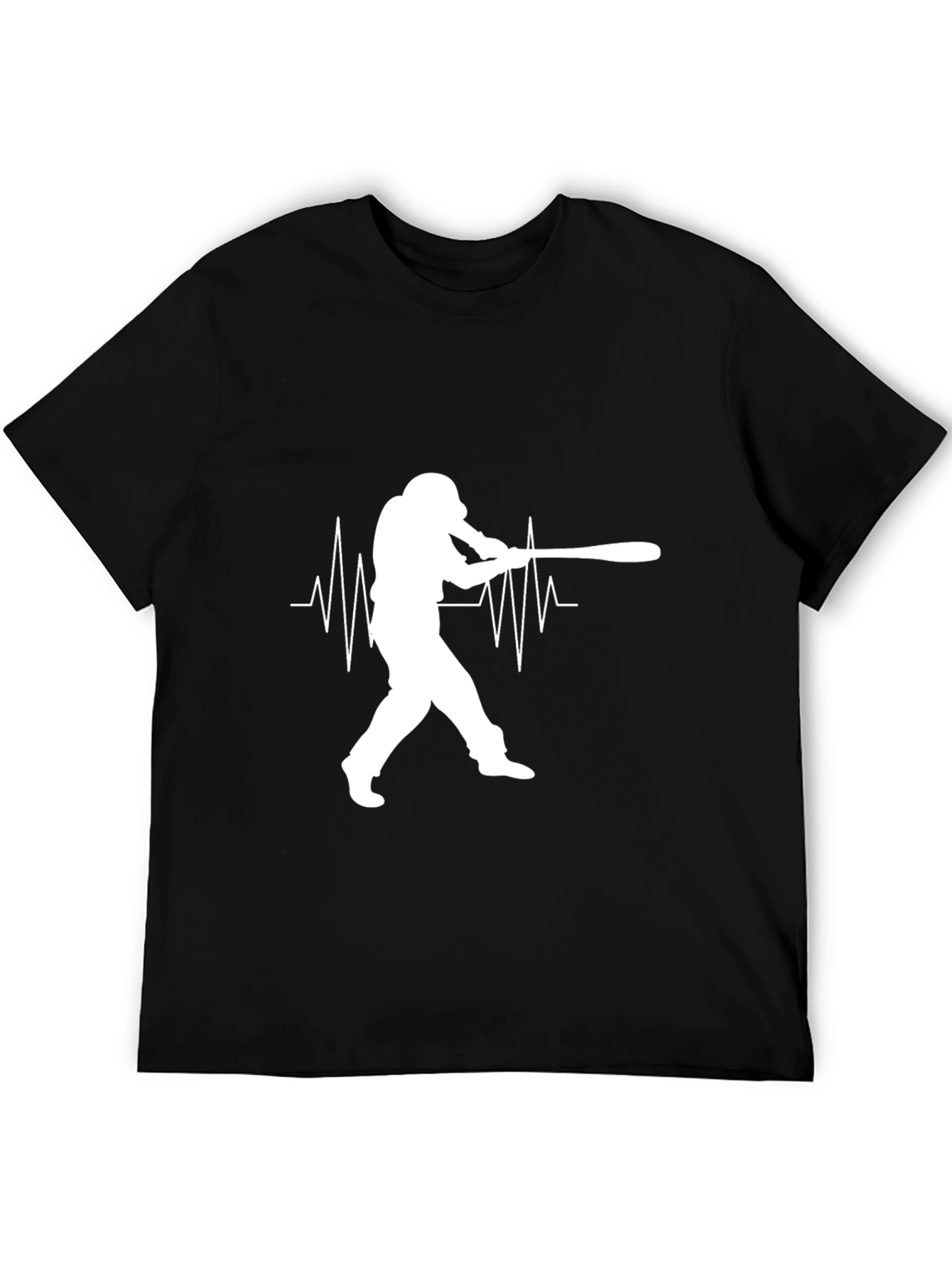 Baseball Heartbeat Tee - Black T-Shirt