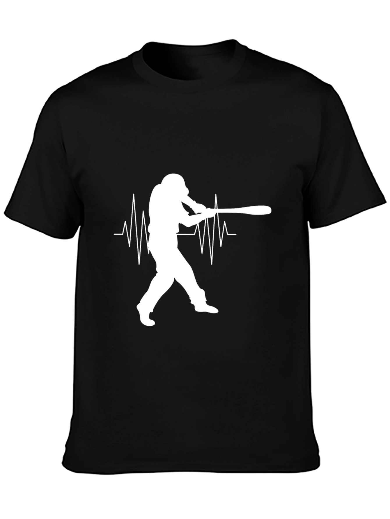 Baseball Heartbeat Tee - Black T-Shirt