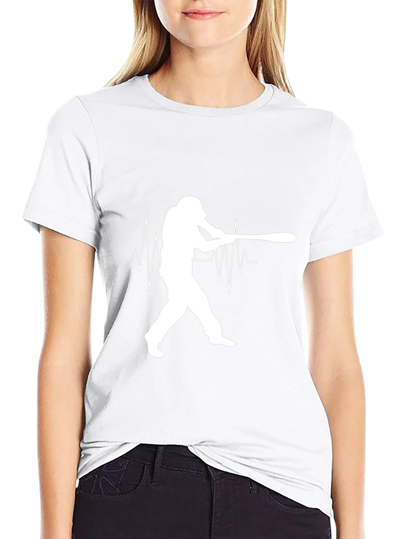 Baseball Heartbeat Tee - Black T-Shirt