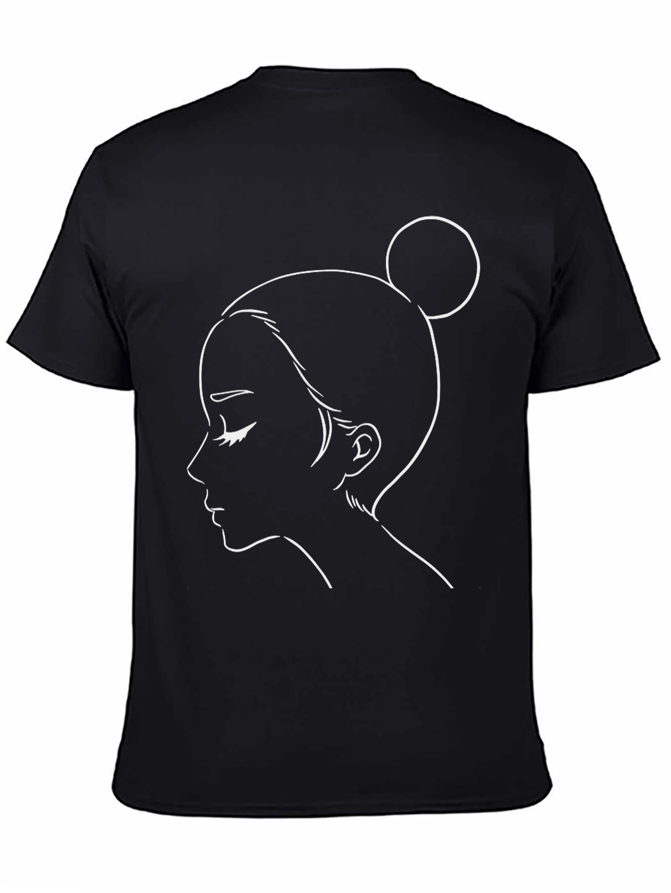 Minimalist Woman Portrait Black T-Shirt
