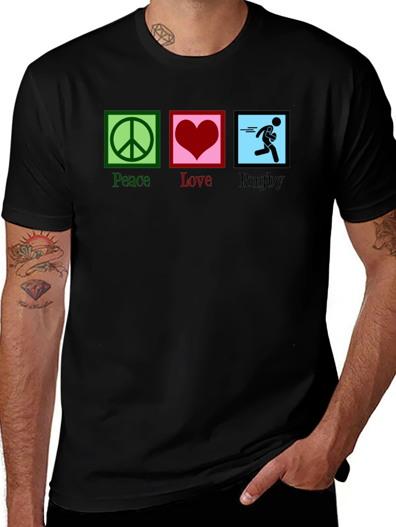 Peace Love Rugby Graphic Tee
