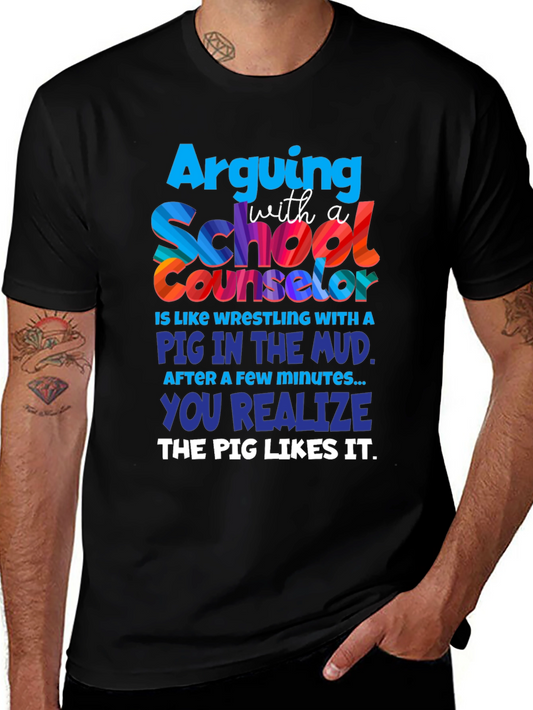 School Counselor Pig Mud T-Shirt