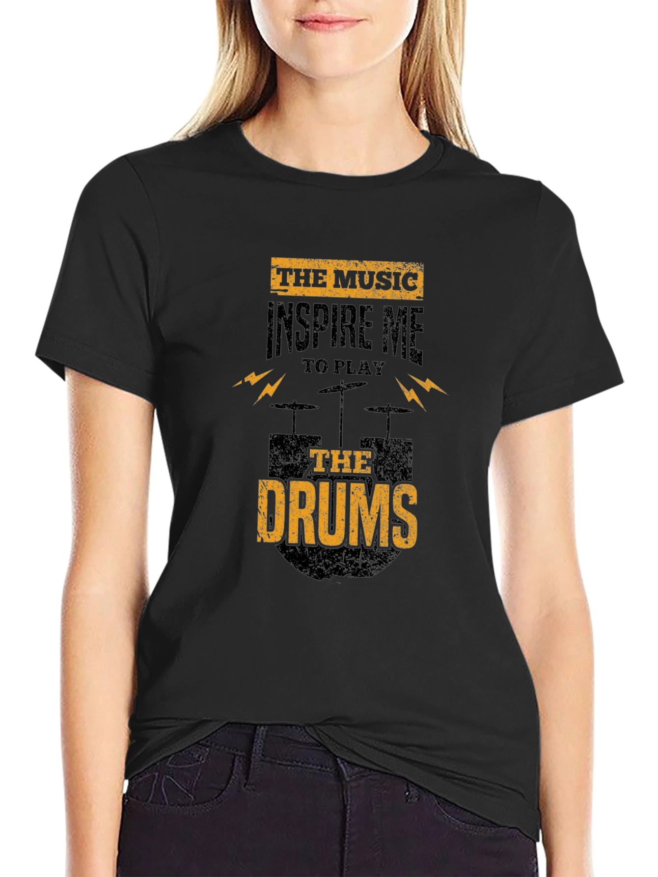 Inspiring Music Drums Black T-Shirt