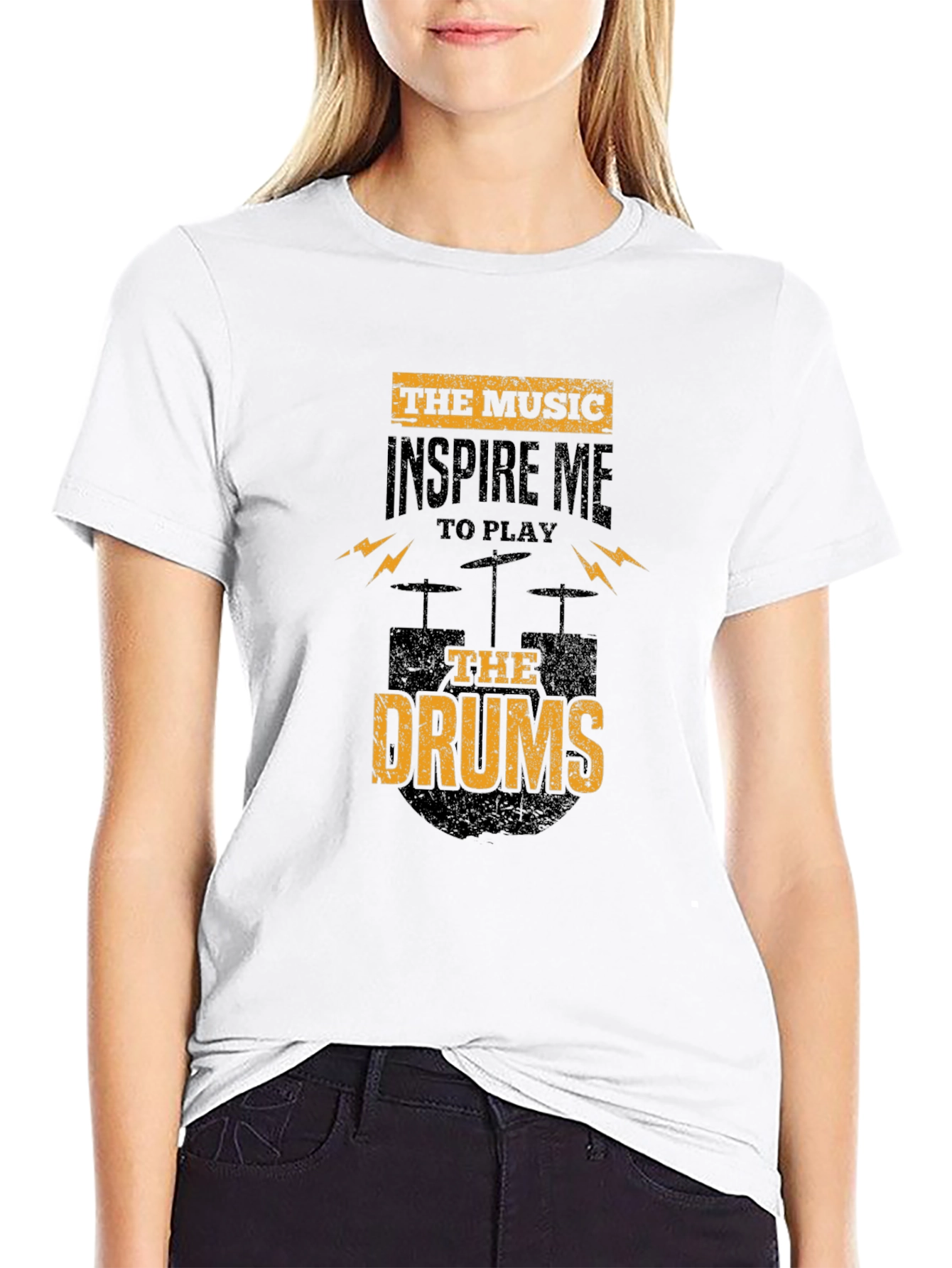 Inspiring Music Drums Black T-Shirt