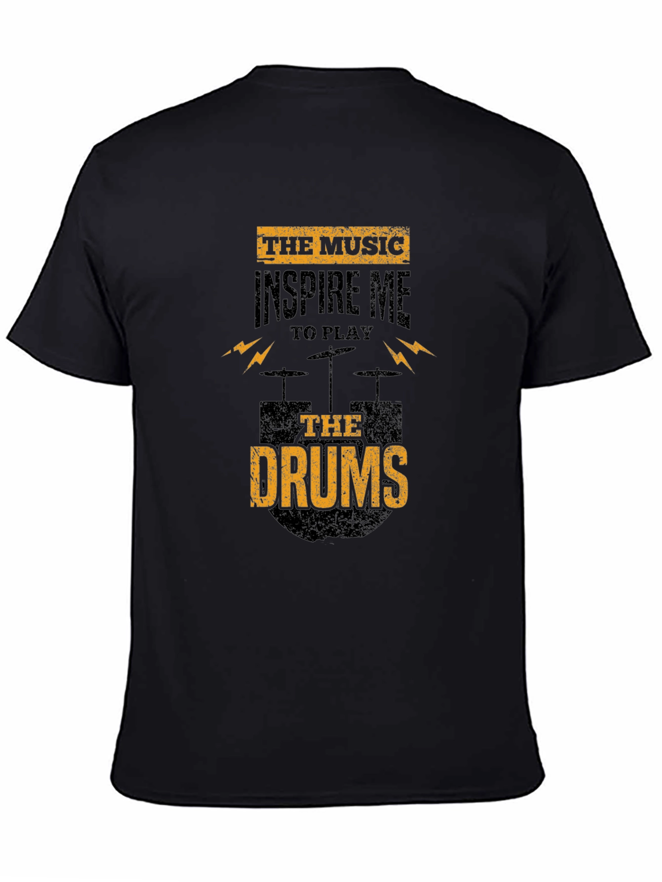 Inspiring Music Drums Black T-Shirt