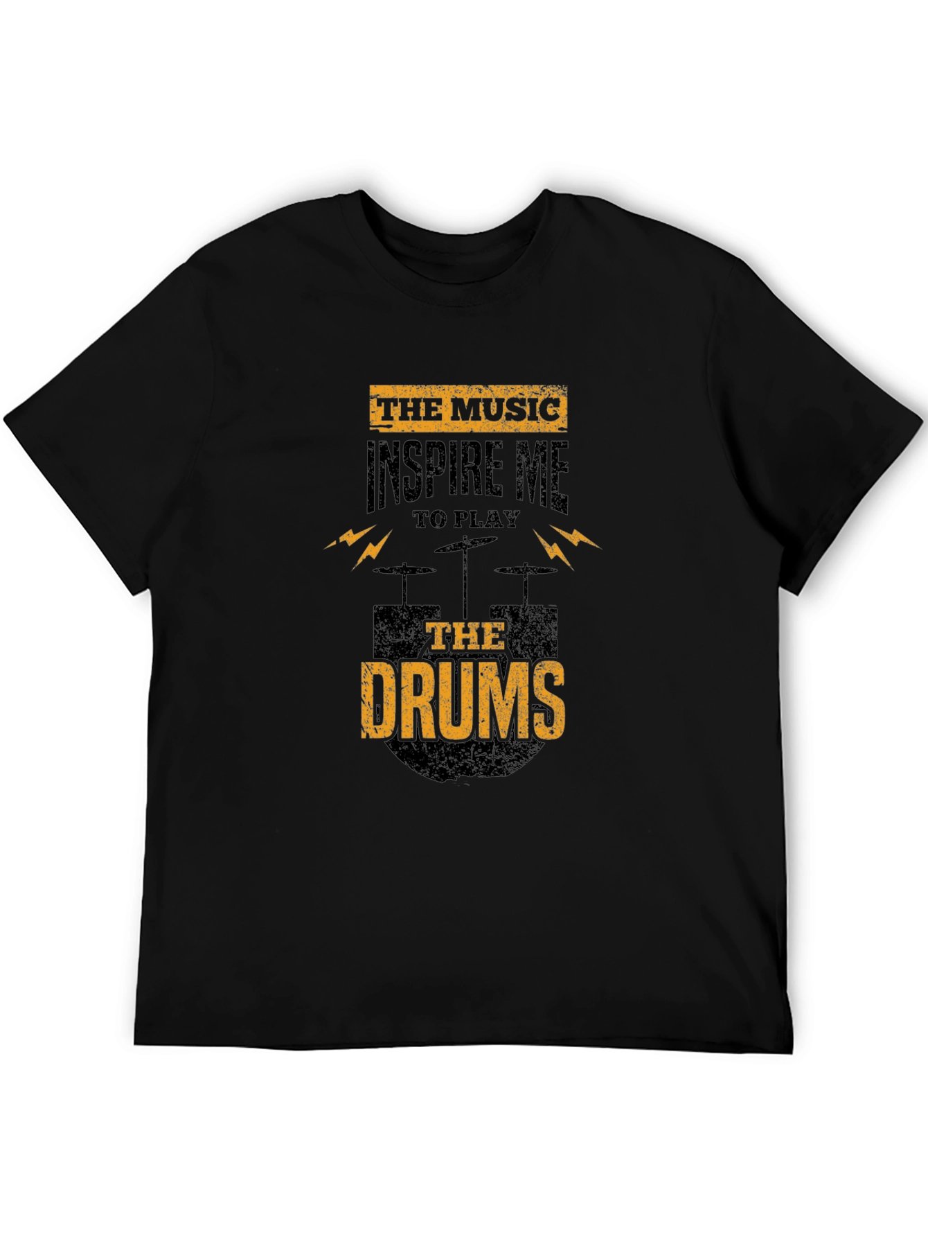 Inspiring Music Drums Black T-Shirt