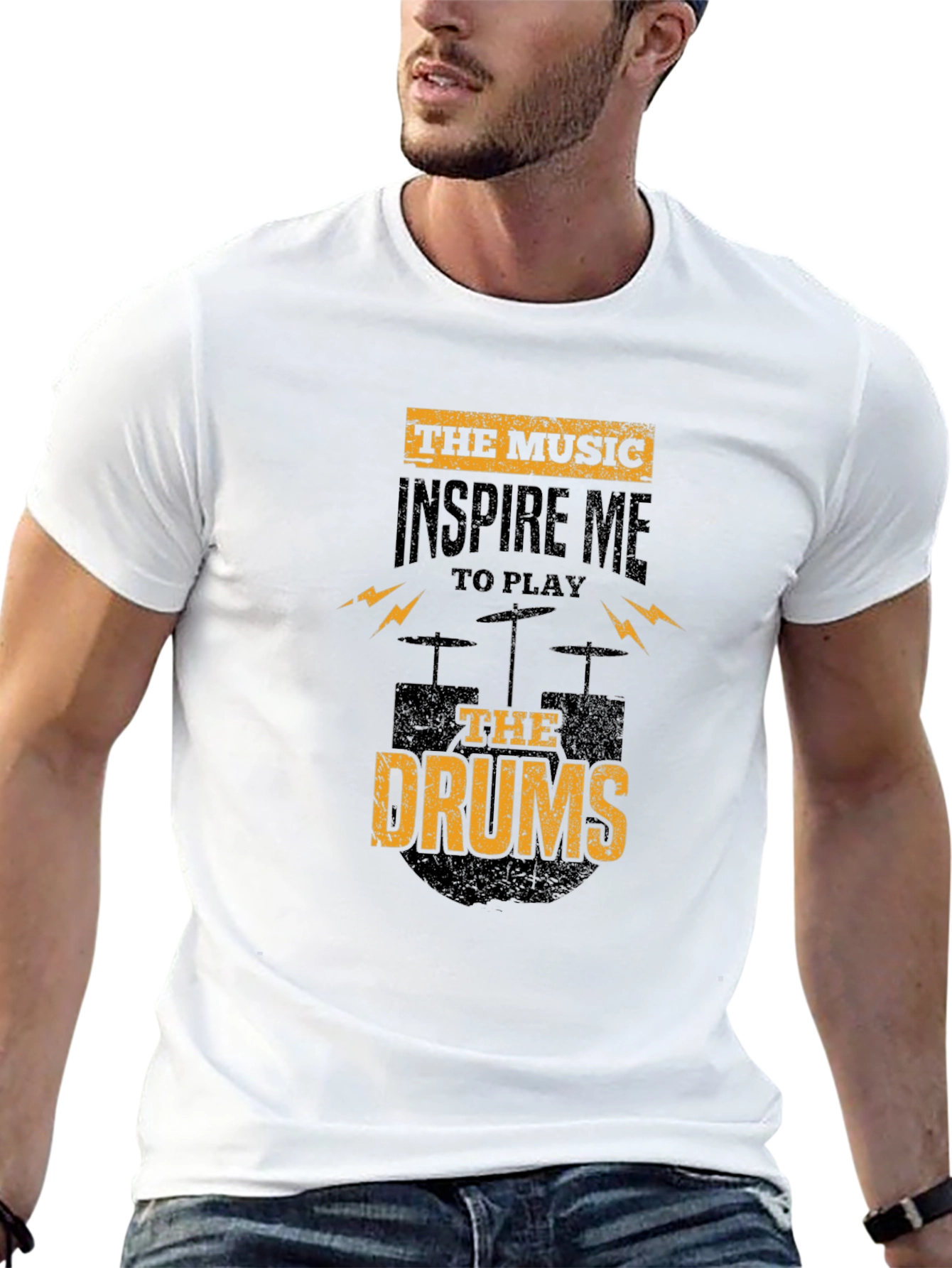 Inspiring Music Drums Black T-Shirt