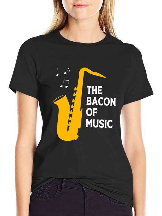 The Bacon of Music Saxophone T-Shirt - Black
