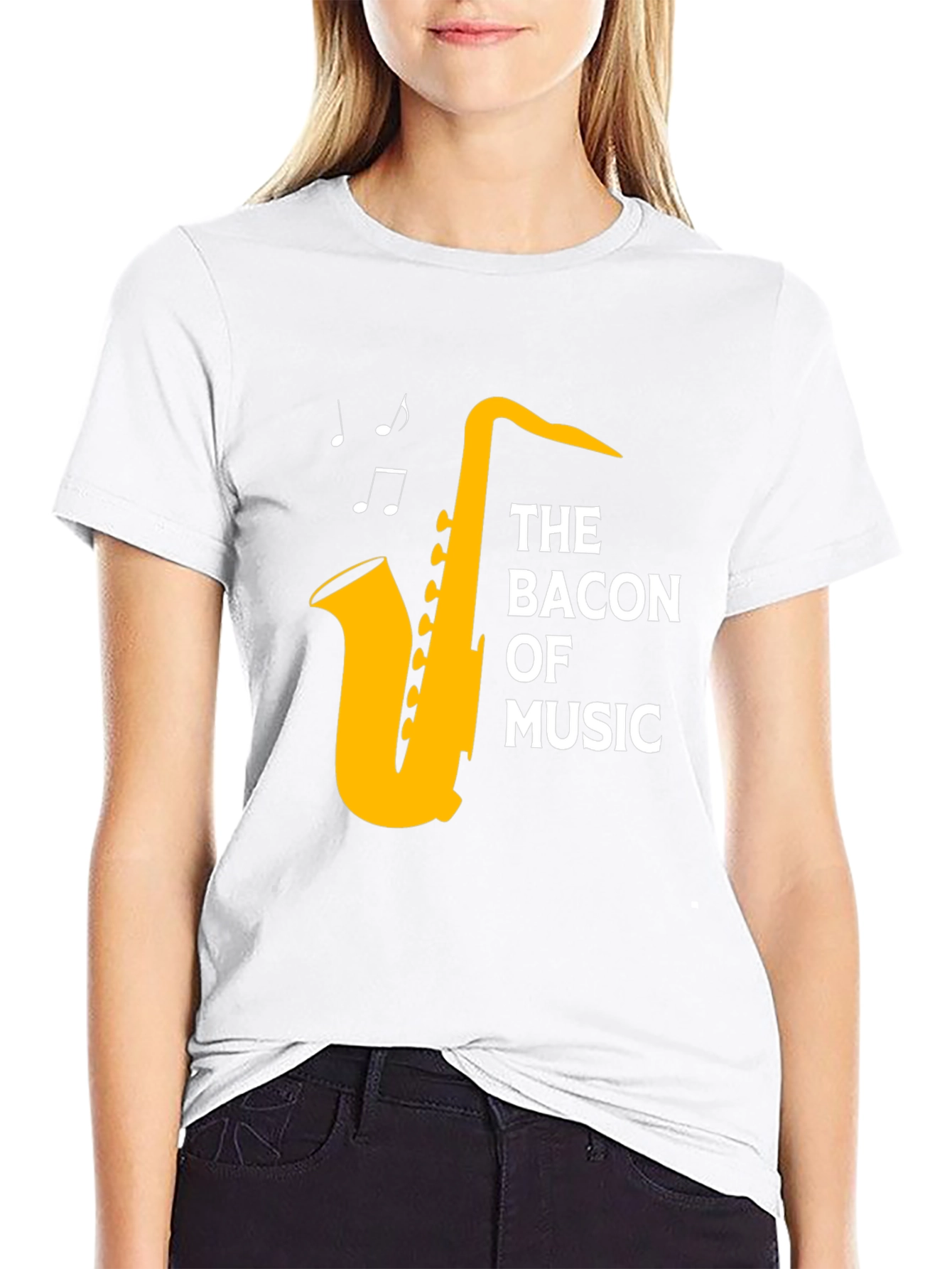 The Bacon of Music Saxophone T-Shirt - Black