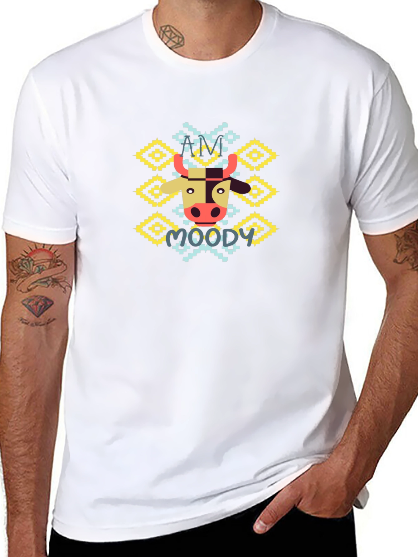 Moody Cow Graphic Tee - Fun & Unique Style