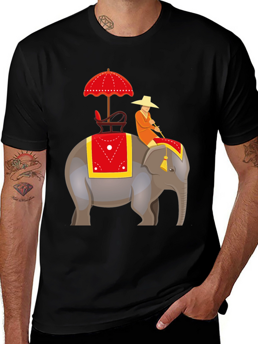 Elephant Rider Graphic Tee - Unique Design