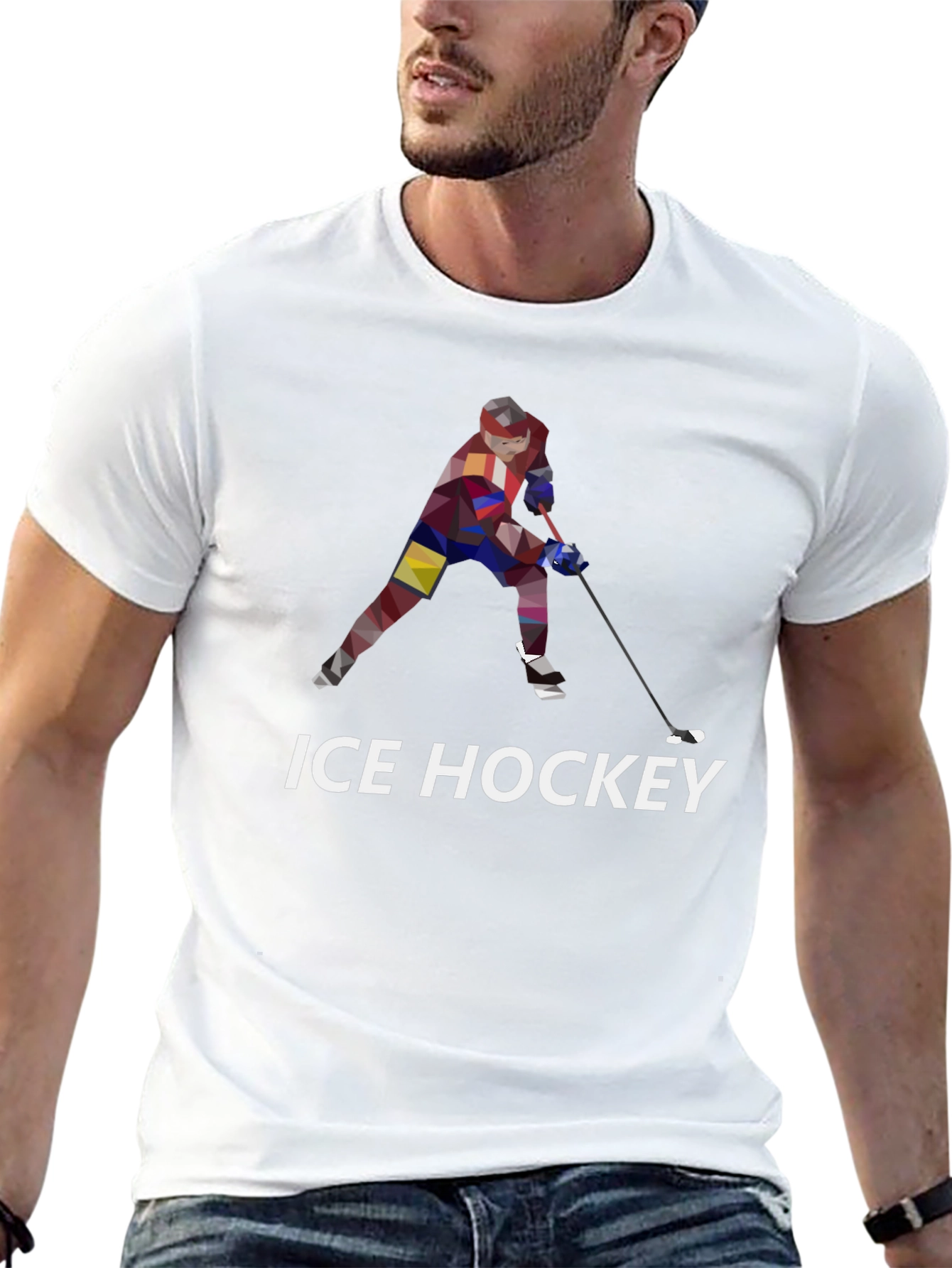 Ice Hockey Graphic T-Shirt - Black