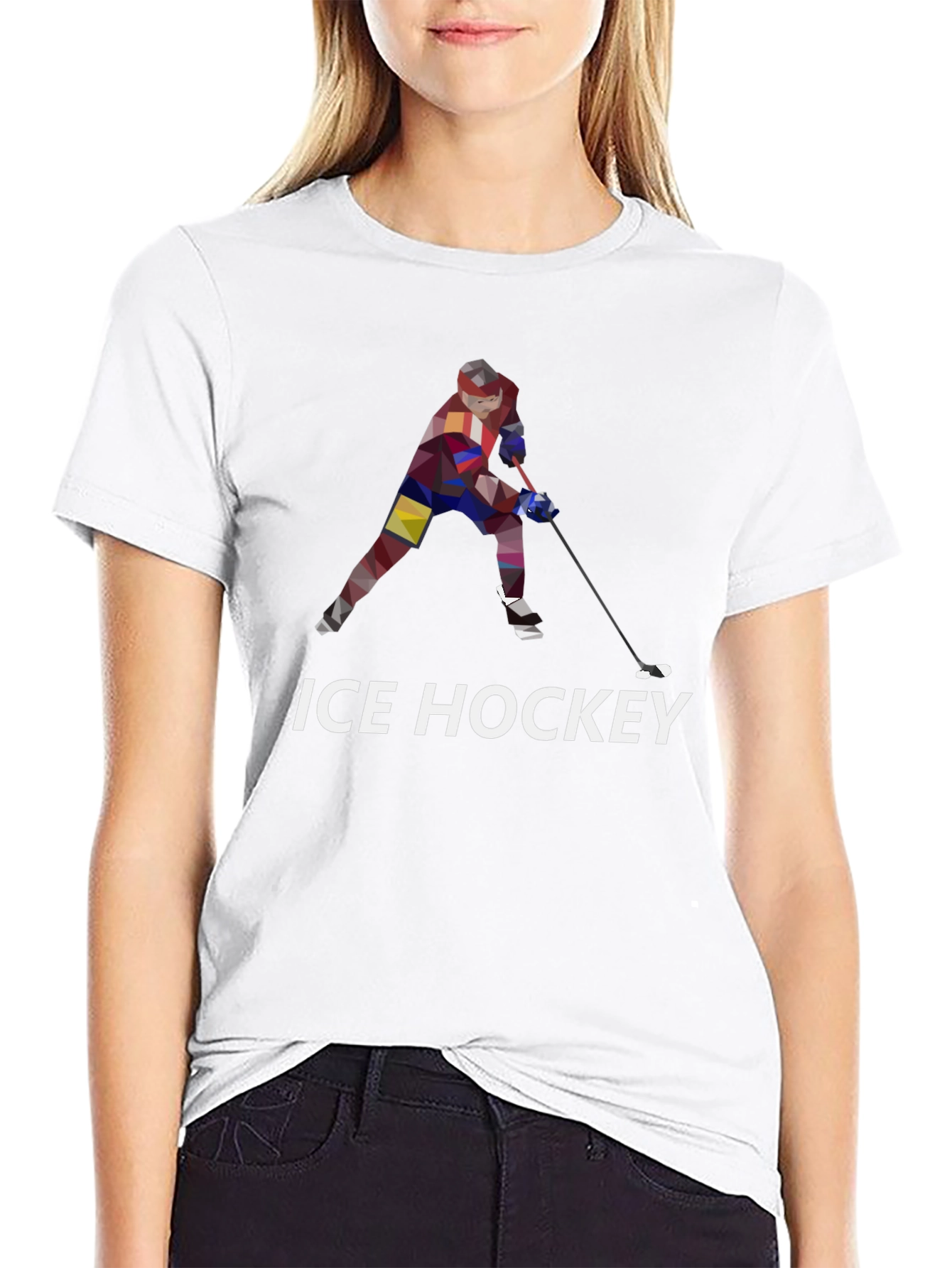 Ice Hockey Graphic T-Shirt - Black