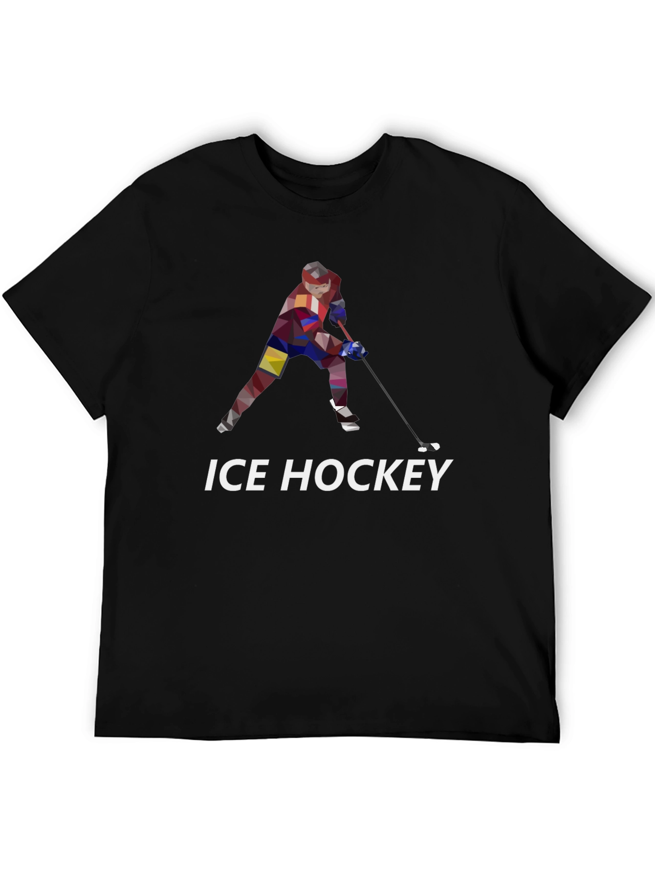 Ice Hockey Graphic T-Shirt - Black