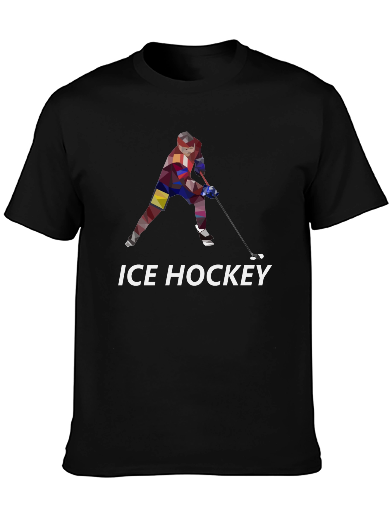 Ice Hockey Graphic T-Shirt - Black