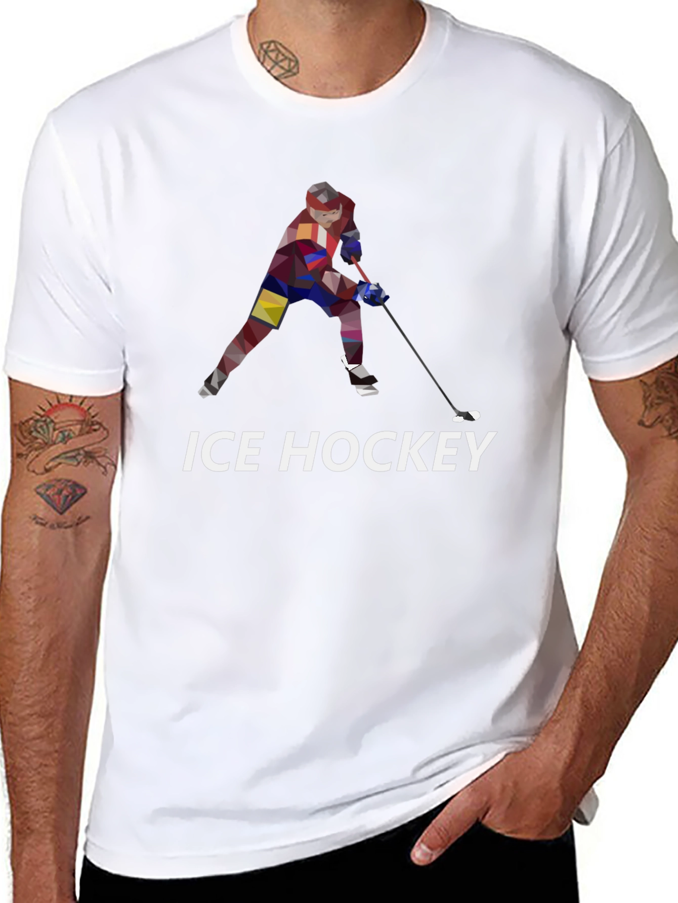 Ice Hockey Graphic T-Shirt - Black