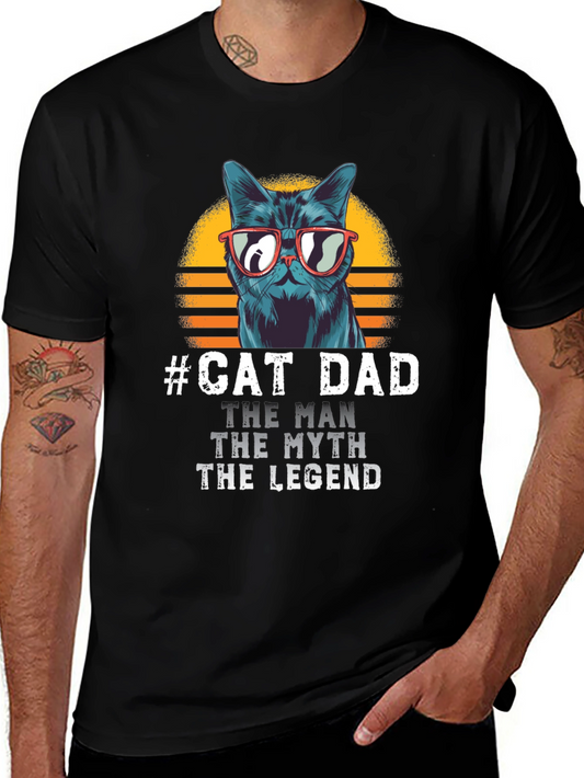 #Cat Dad Tee: Man Myth Legend Graphic T-Shirt