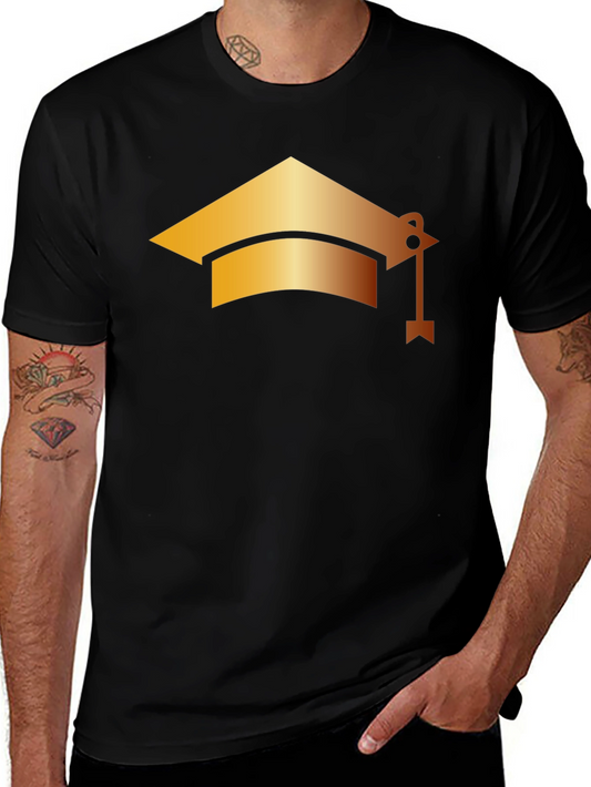 Graduation Cap Graphic Black T-Shirt