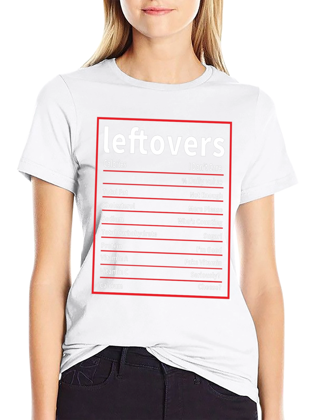Leftovers Nutrition Facts Funny T-Shirt