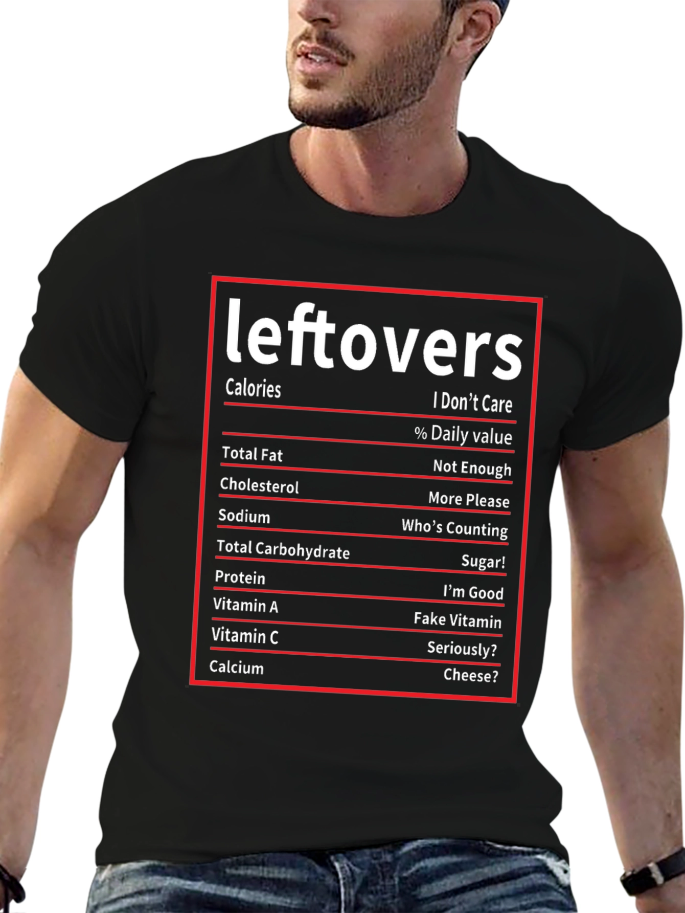 Leftovers Nutrition Facts Funny T-Shirt