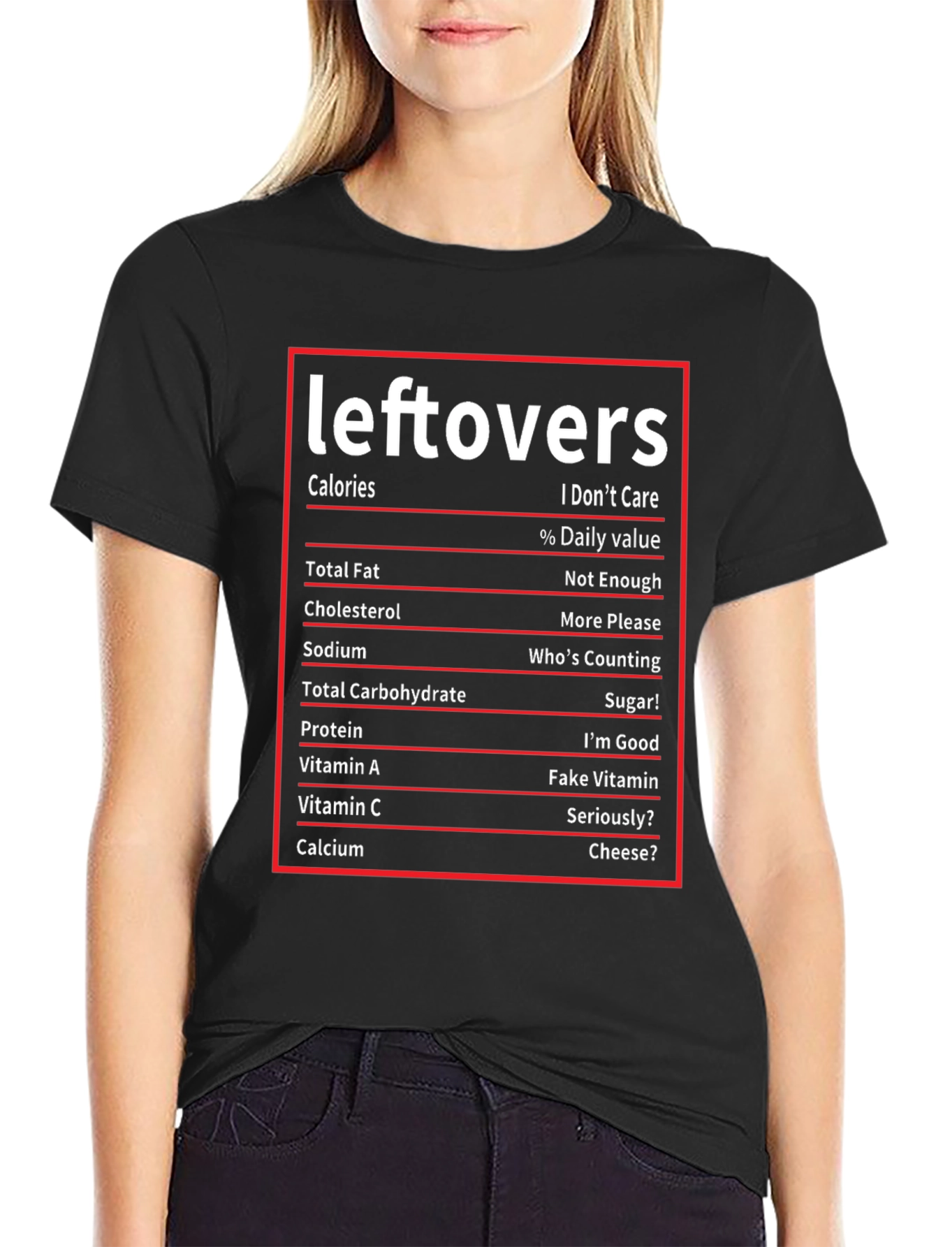 Leftovers Nutrition Facts Funny T-Shirt