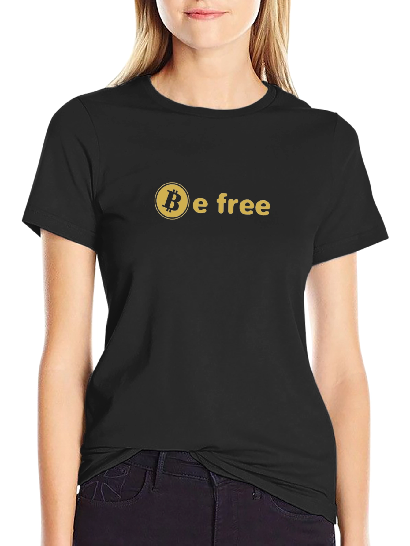 Bitcoin Be Free Black Graphic T-Shirt