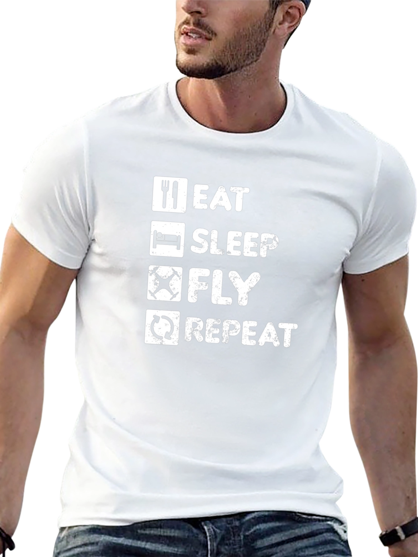 Eat Sleep Fly Repeat Drone T-Shirt