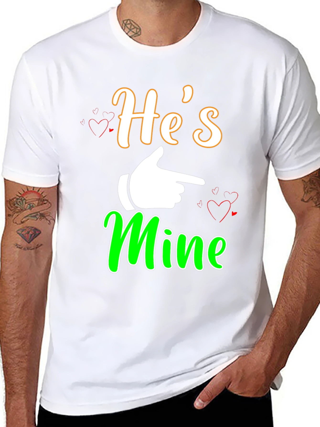 Hes Mine Graphic Tee - Black Cotton Blend
