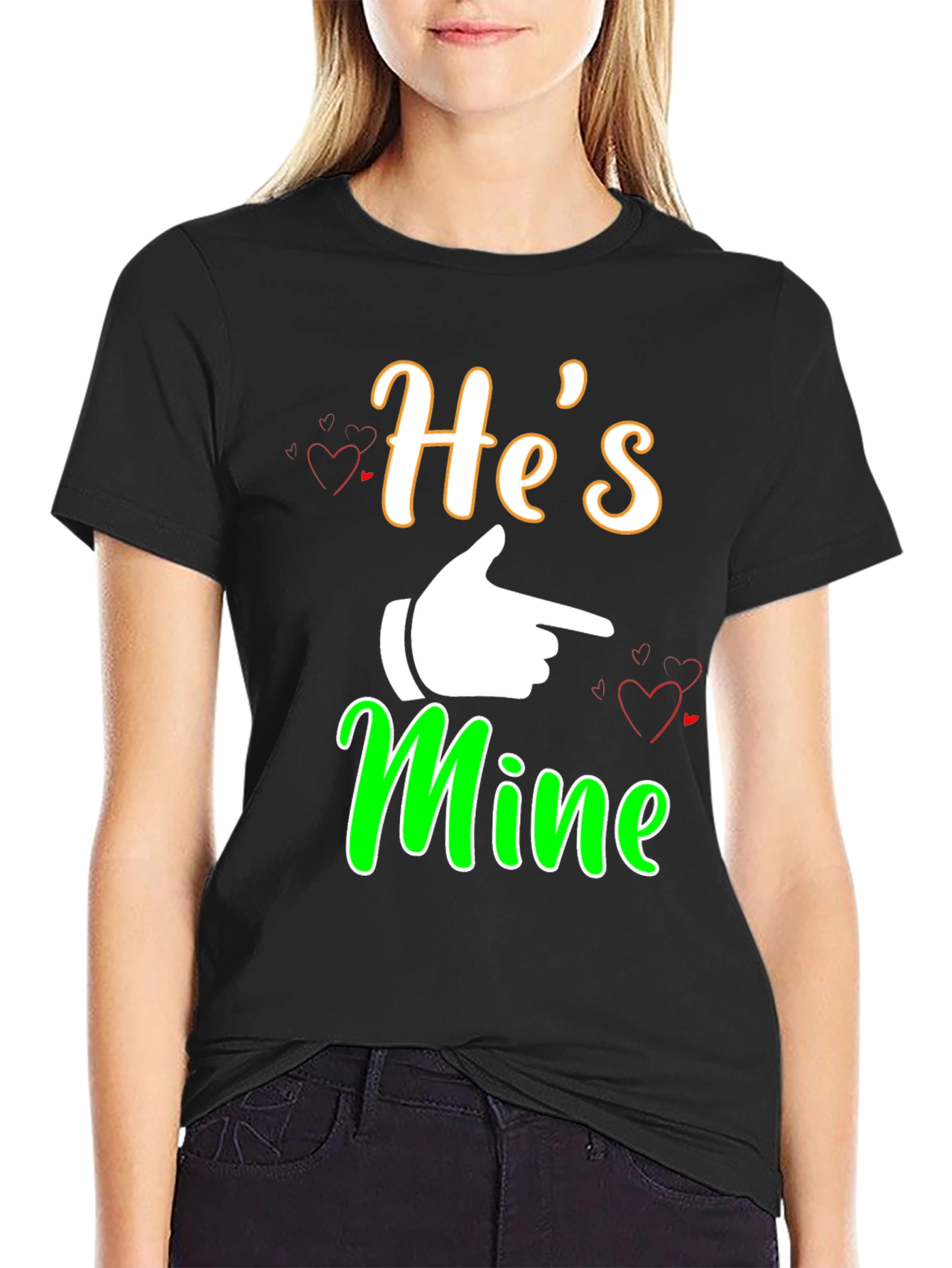 Hes Mine Graphic Tee - Black Cotton Blend