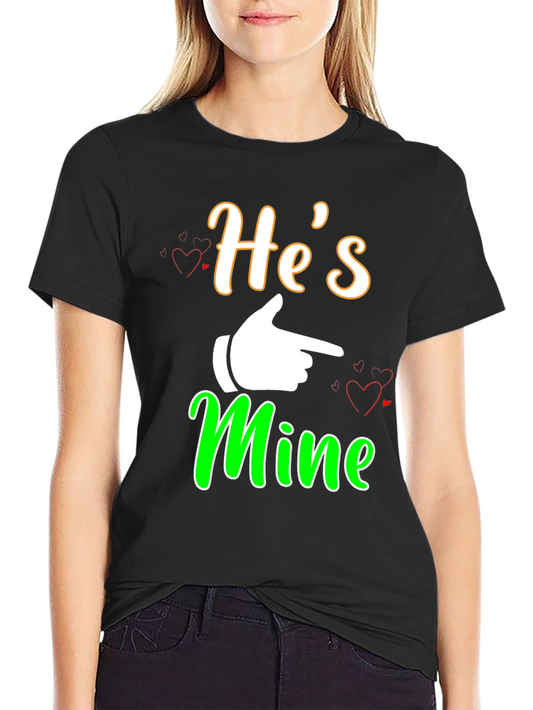 Hes Mine Graphic Tee - Black Cotton Blend