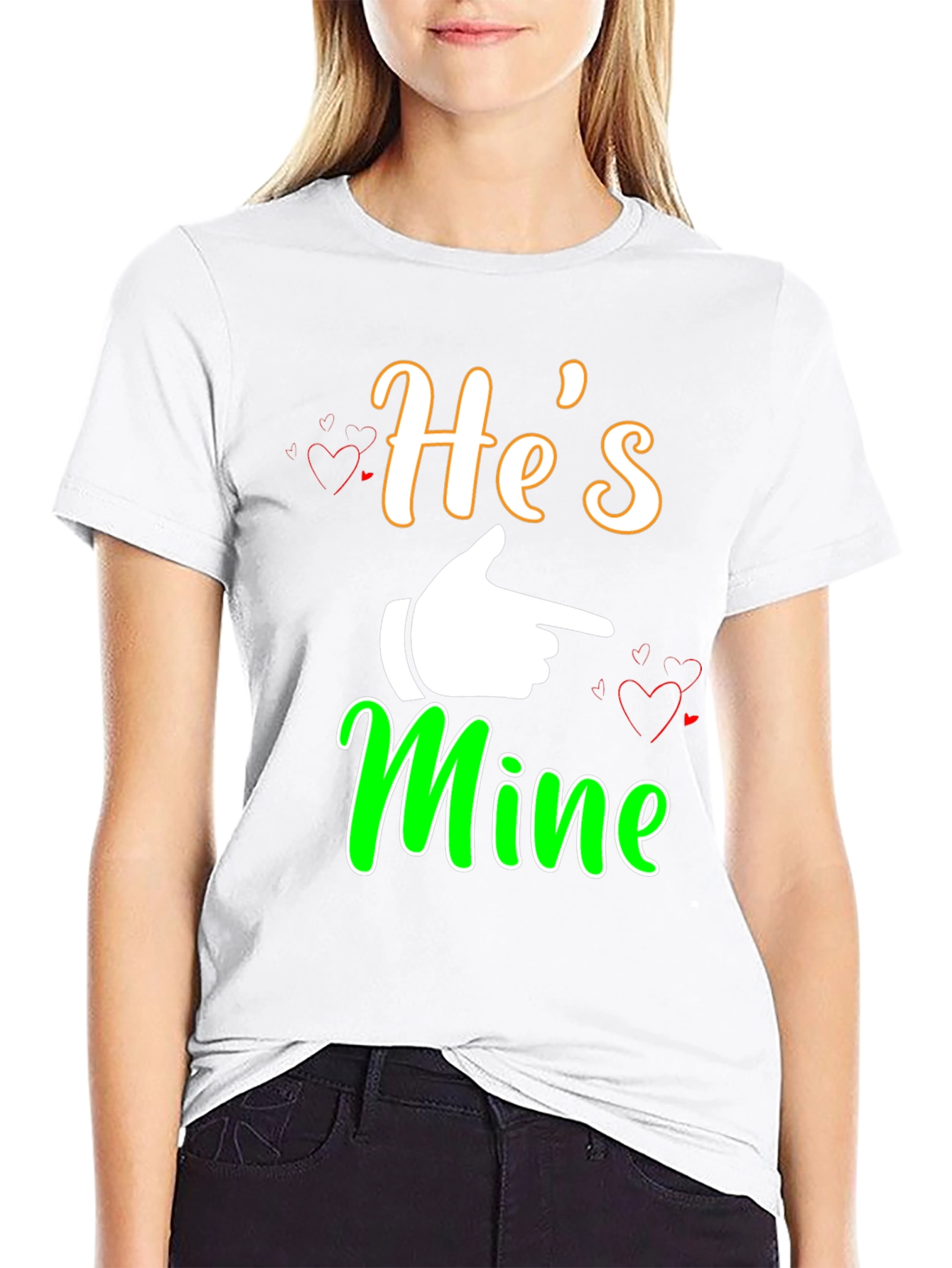 Hes Mine Graphic Tee - Black Cotton Blend