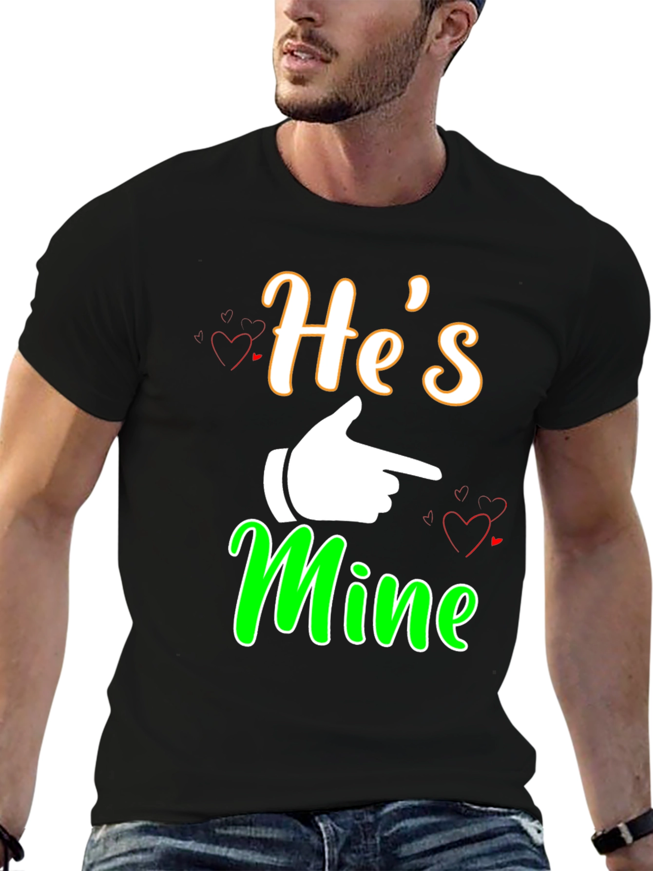 Hes Mine Graphic Tee - Black Cotton Blend