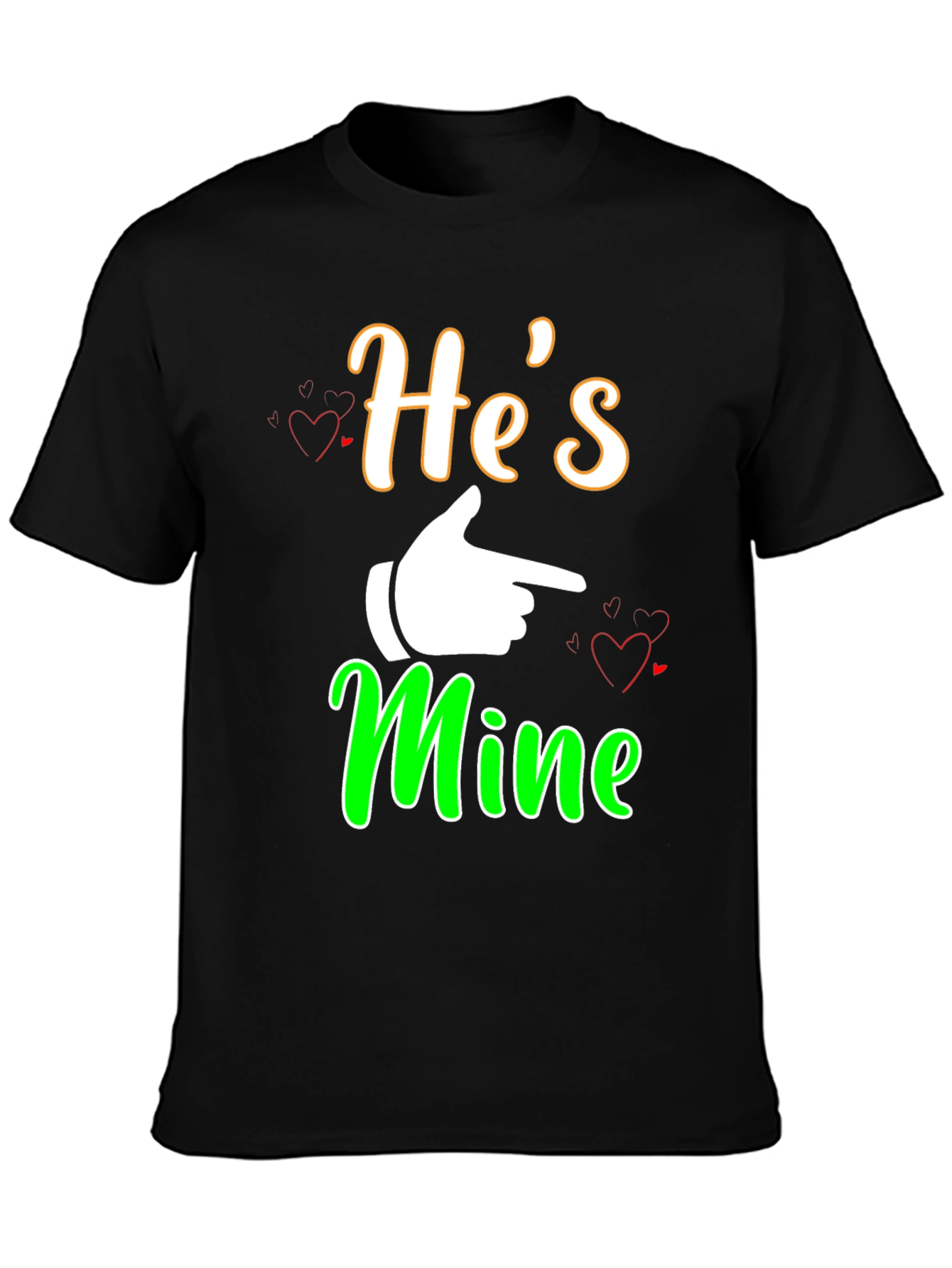 Hes Mine Graphic Tee - Black Cotton Blend