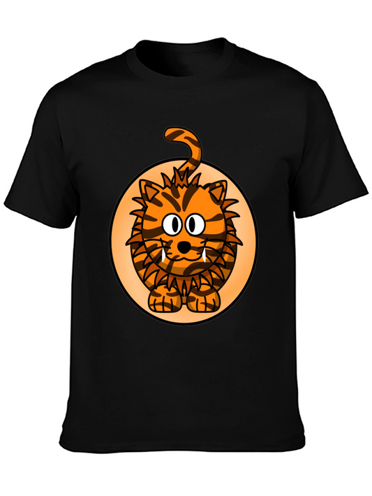 Cartoon Tiger Graphic Tee - Fun Animal Print Shirt