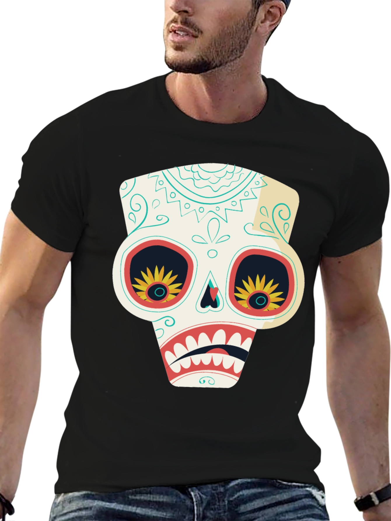 Sugar Skull T-Shirt - Day of the Dead Style