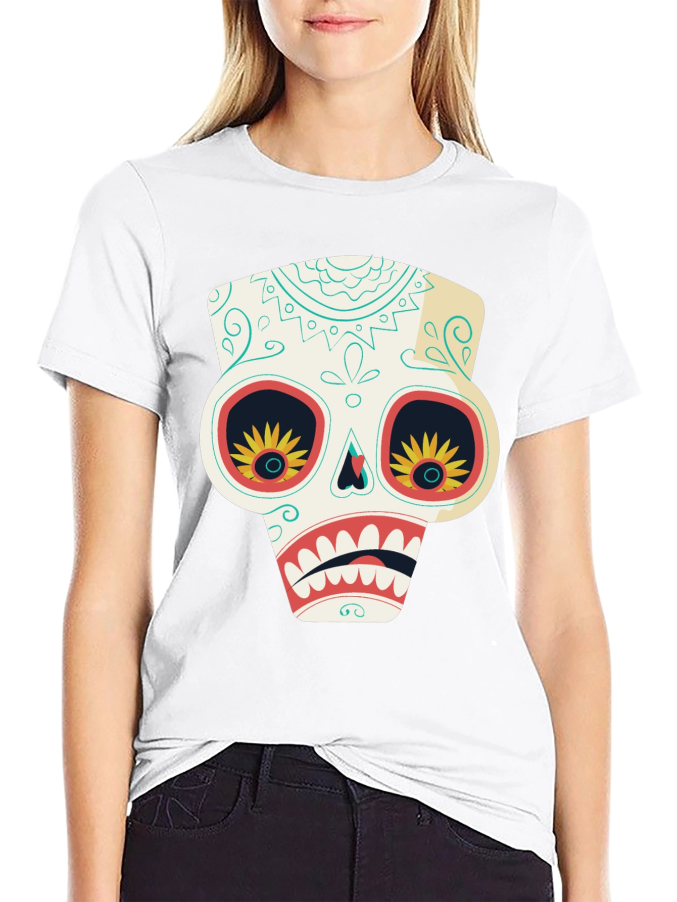 Sugar Skull T-Shirt - Day of the Dead Style