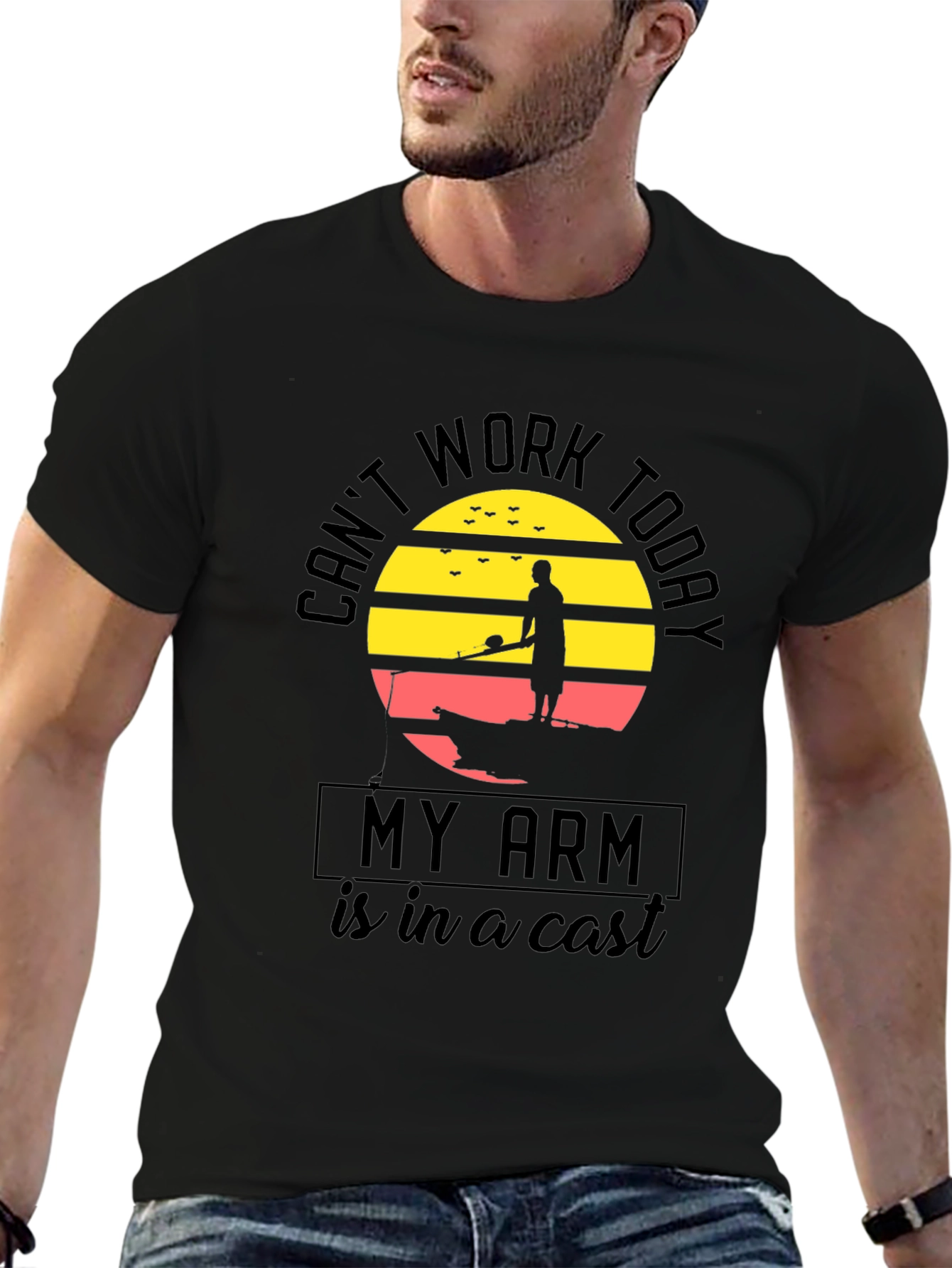 Funny Fishing T-Shirt: Cant Work Today