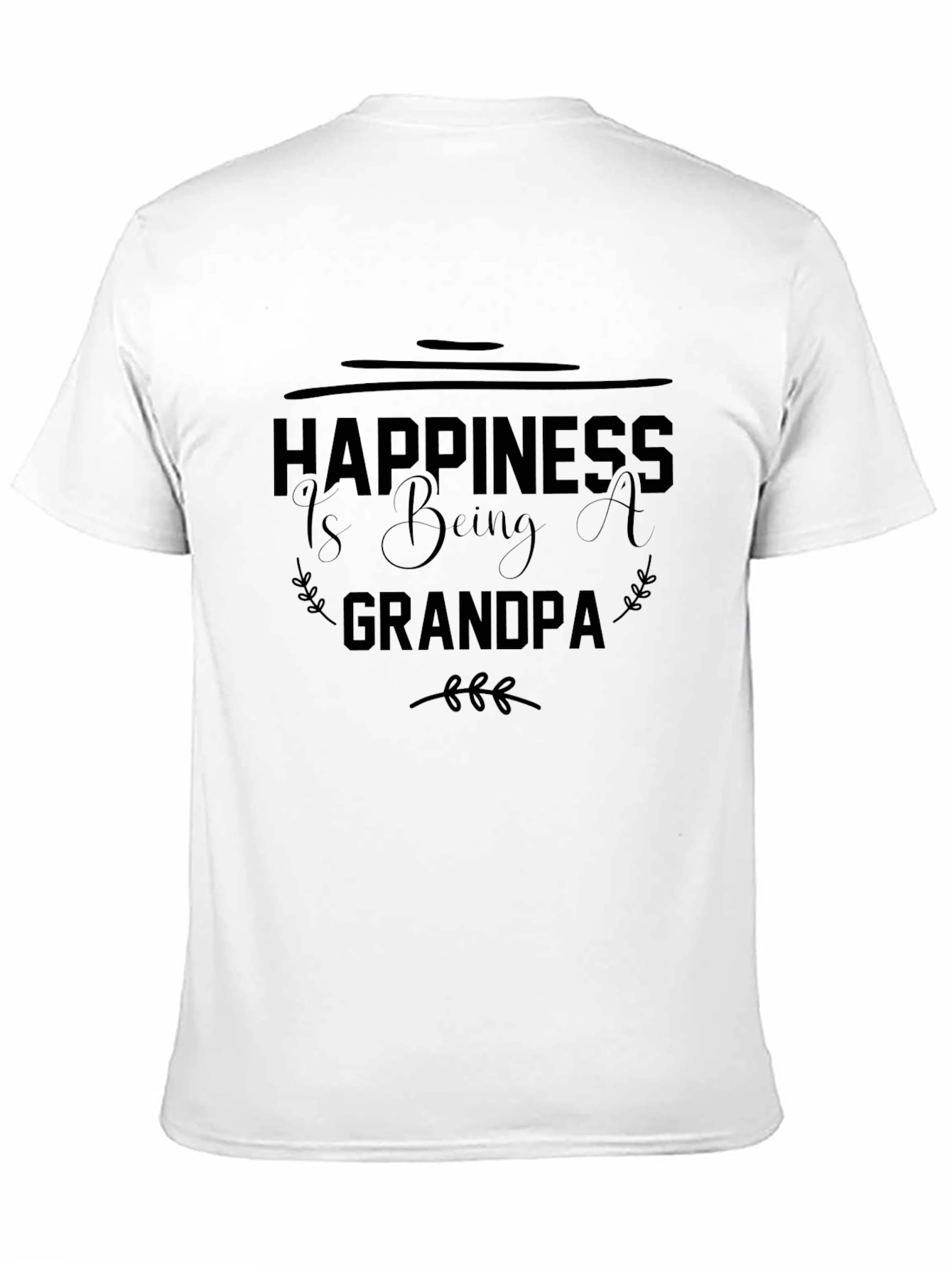 Happiness is Being a Grandpa Black T-Shirt