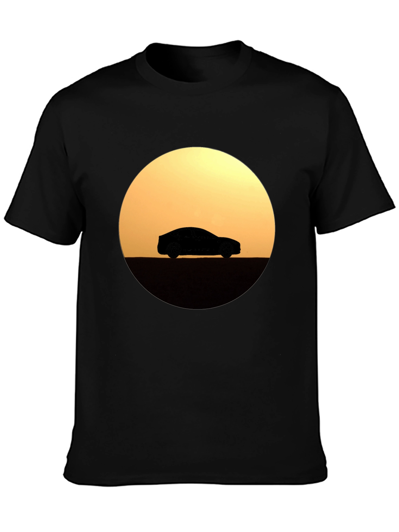 Sunset Car Silhouette T-Shirt - Stylish Graphic Tee