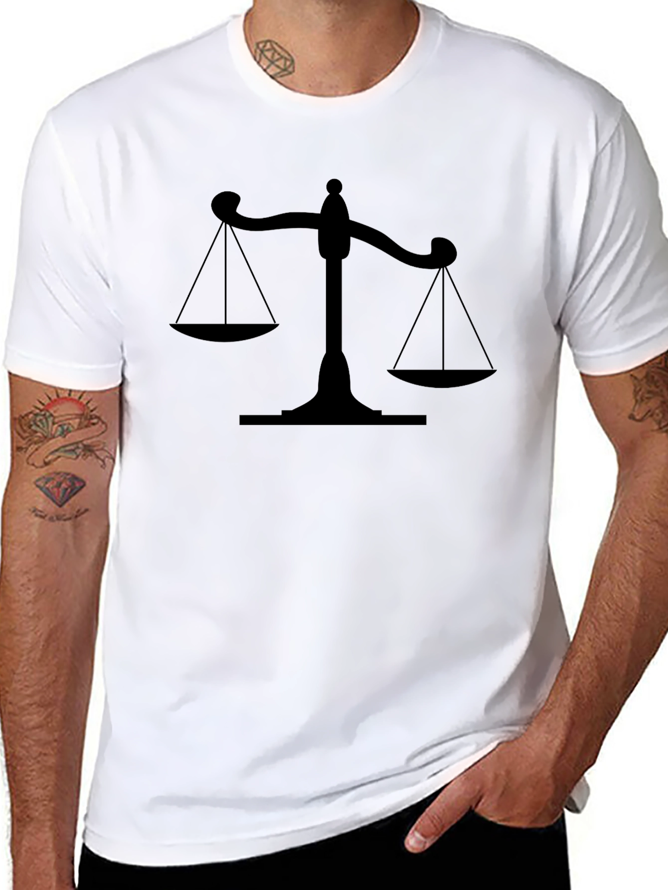 Scales of Justice Black T-Shirt