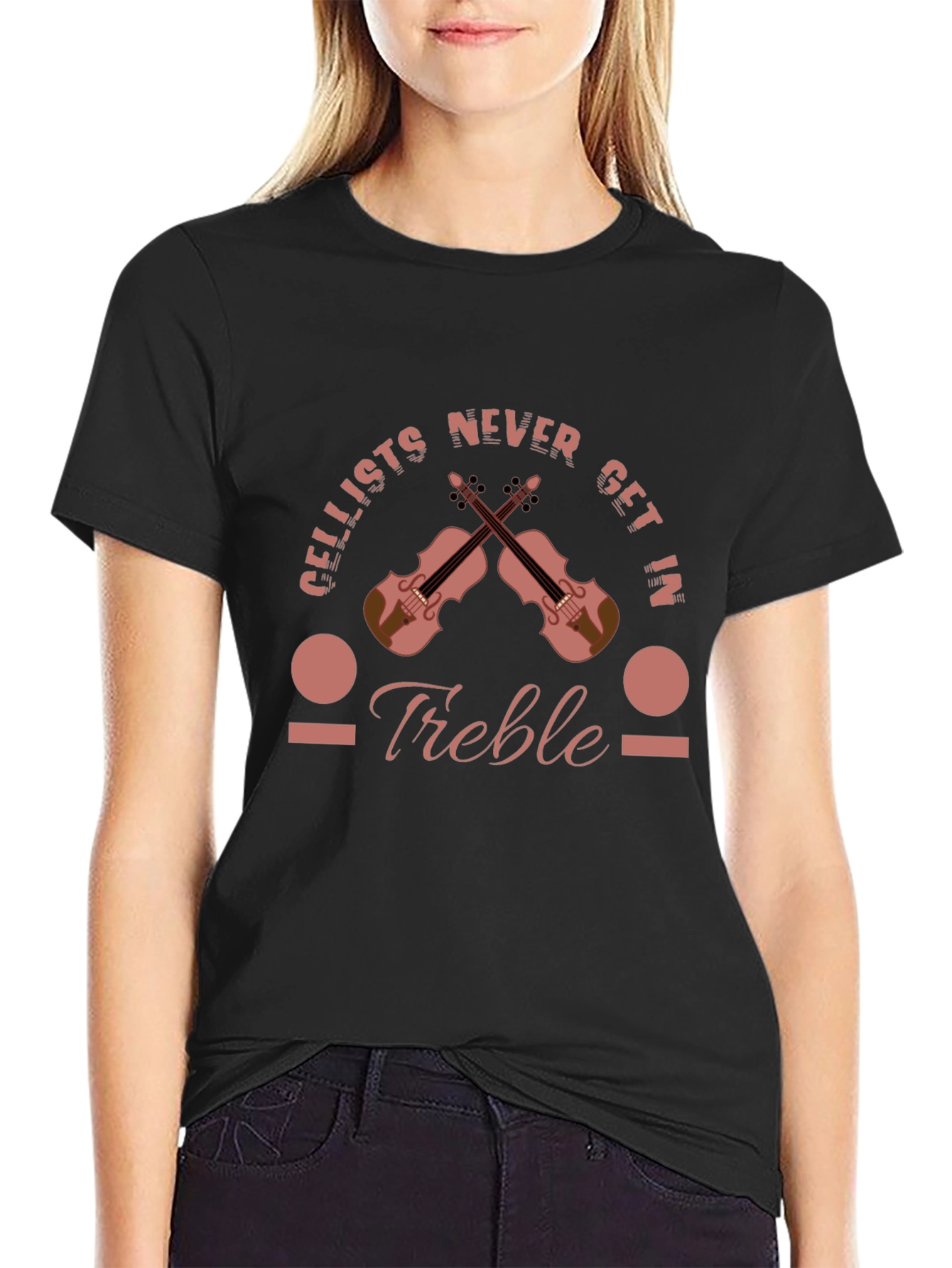 Cellists Never Get In Treble Black T-Shirt