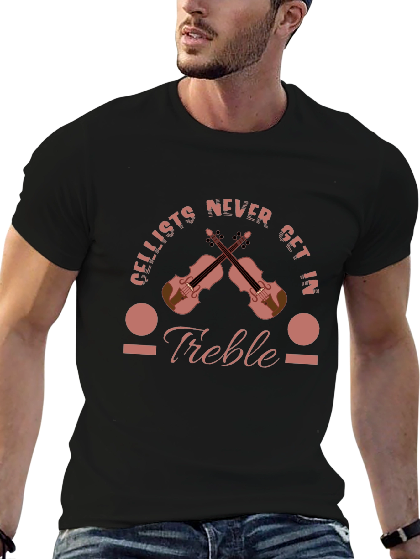 Cellists Never Get In Treble Black T-Shirt