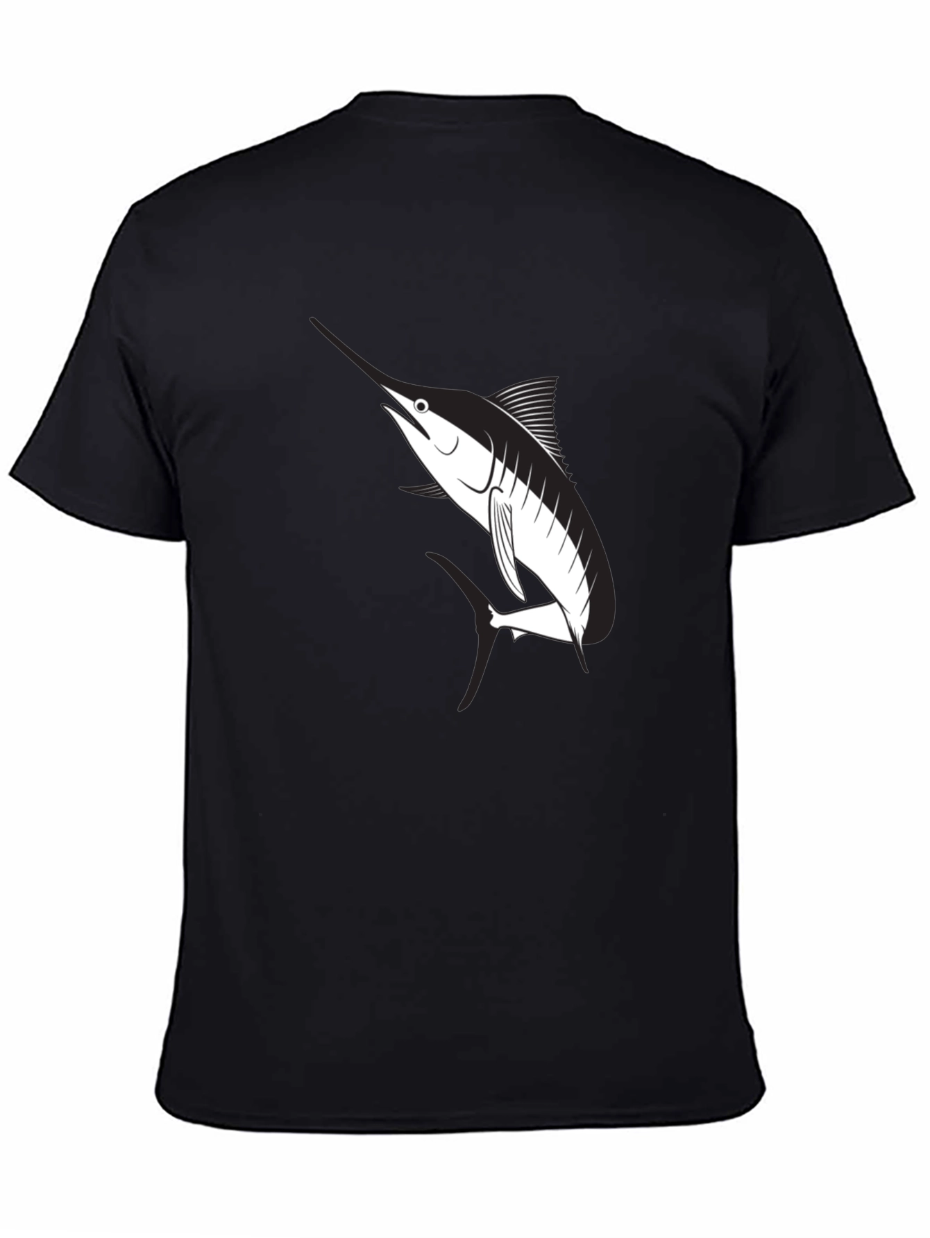 Marlin Graphic Tee - Black Cotton T-Shirt