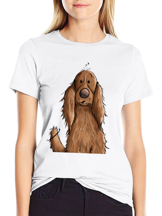 Dog Cartoon Graphic Black T-Shirt