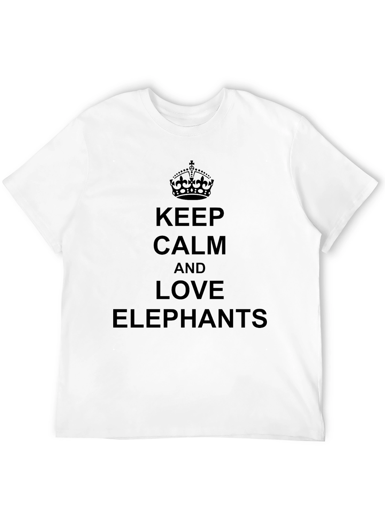 Keep Calm & Love Elephants Black T-Shirt